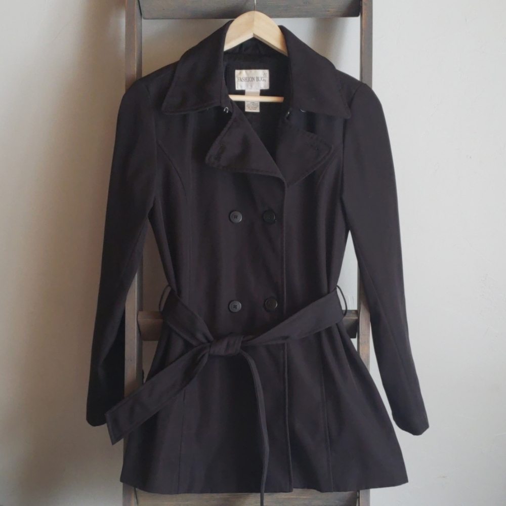 Black Fashion Trench Coat
